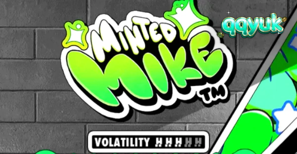 Tampilan visual slot Minted Mike dengan estetika grafiti neon