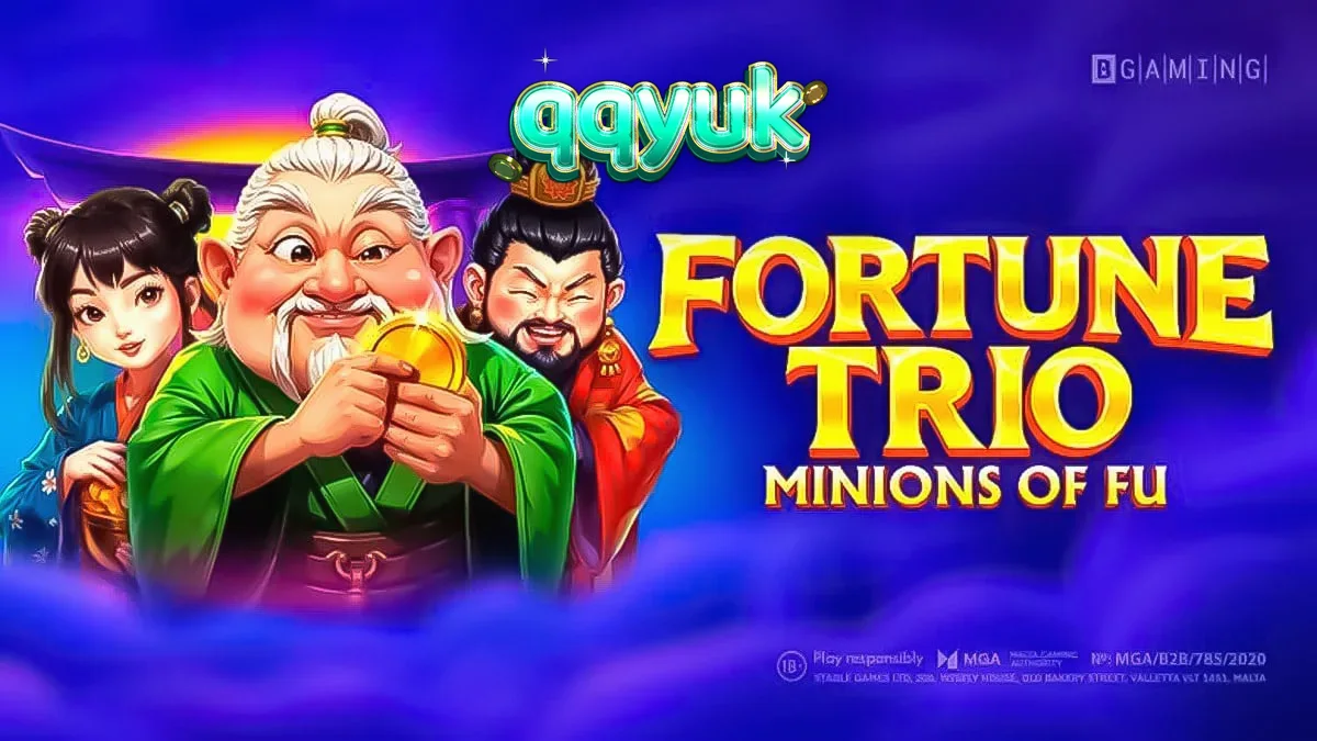 Tampilan visual slot Fortune Trio: Minions of Fu dengan simbol keberuntungan Asia
